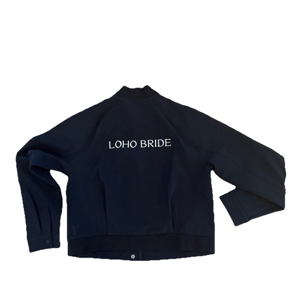 Athleta Women's Endless Bomber Jacket Full Zip Crop Size S New Loho Bride Black - Picture 12 of 14